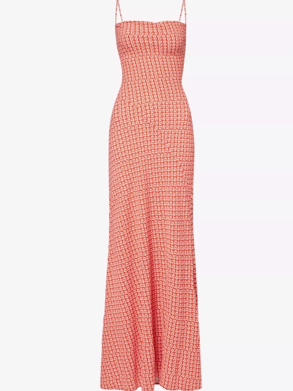 Monday Swim Cote D'azur lattice geometric-pattern woven maxi dress